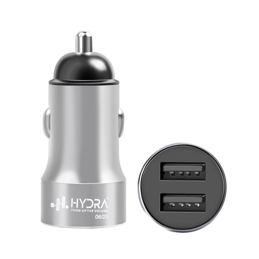 Hydra 40 W Turbo Car Charger  (Silver)