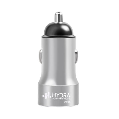 Hydra 40 W Turbo Car Charger  (Silver)