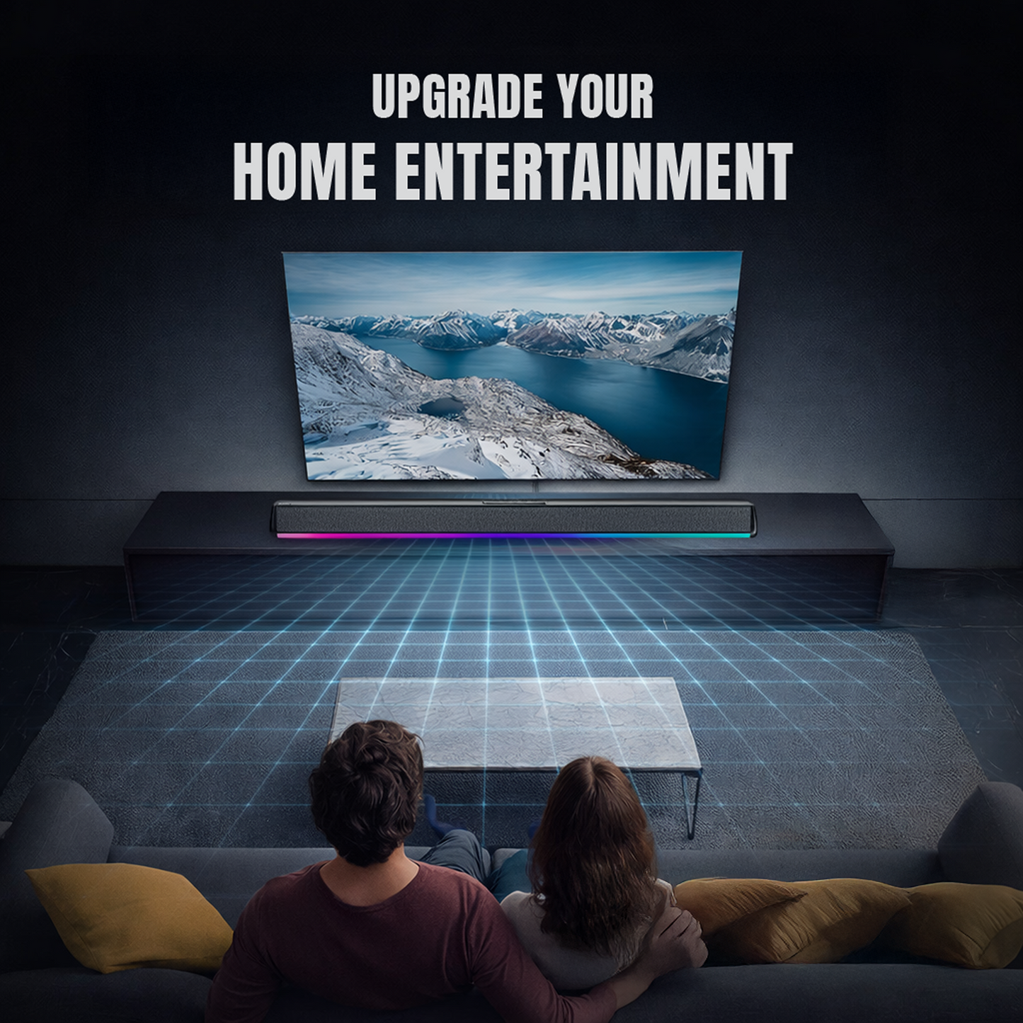 Hydra BOOMBAR 2.1 Channel Soundbar with Wired Subwoofer (180W | Bluetooth 5.0 | Black)