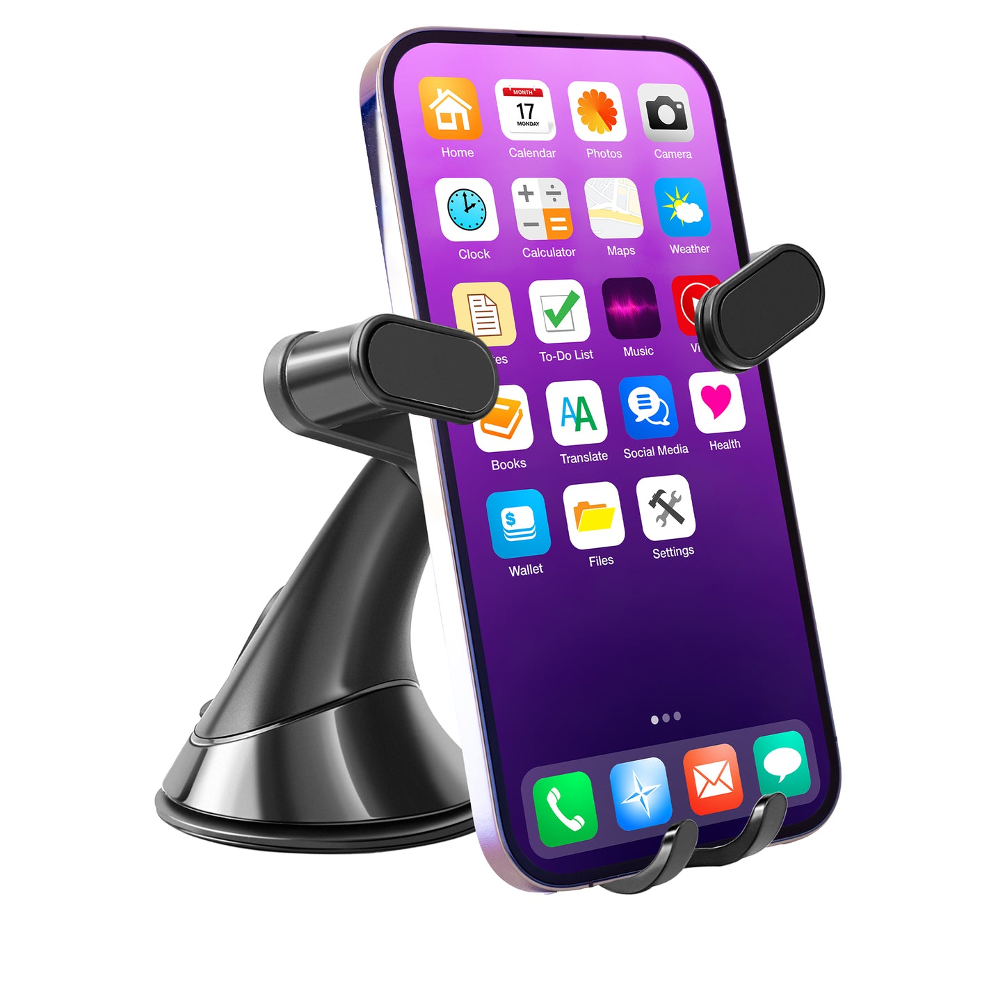 Hydra Car Mobile Holder for Windshield, Dashboard  (Black)