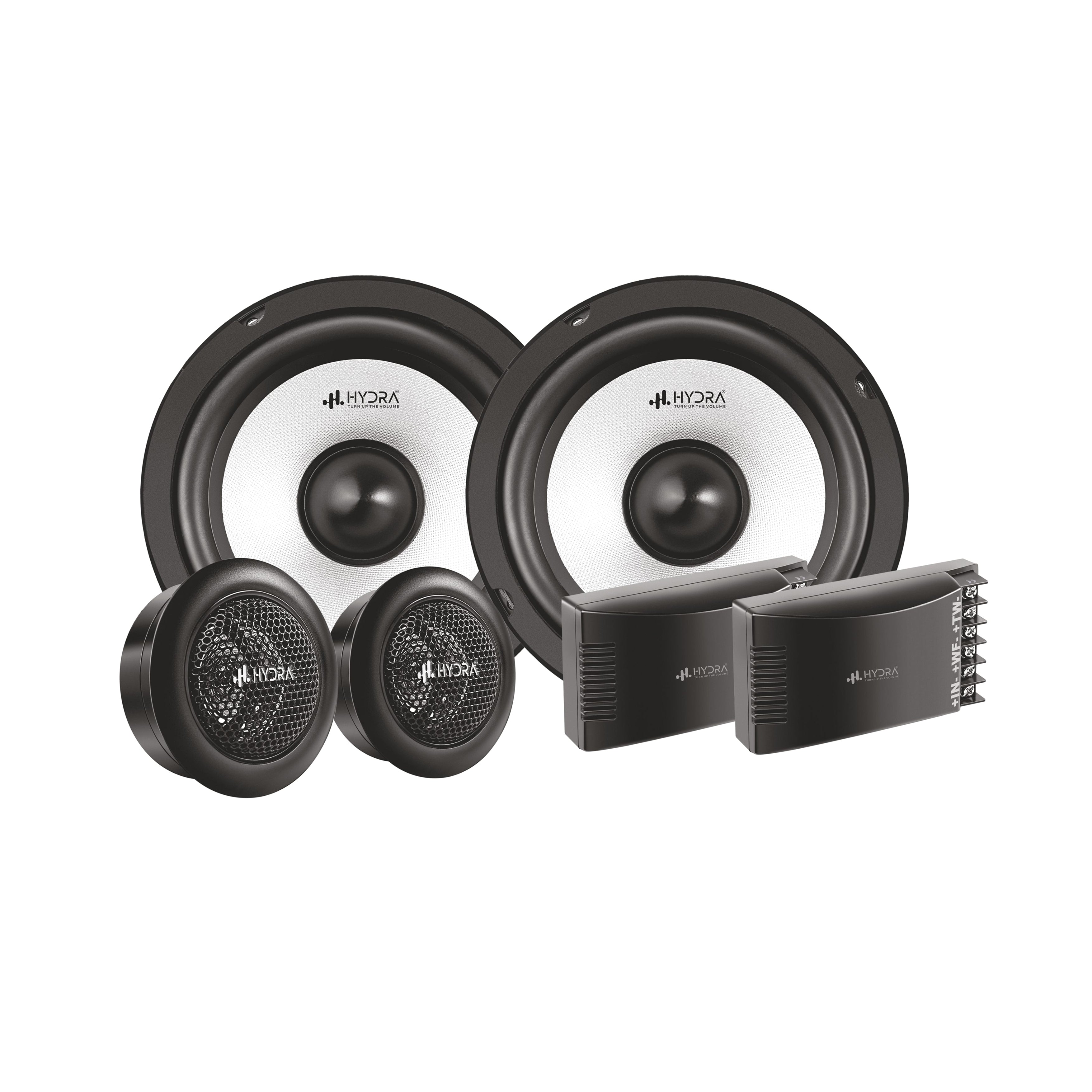 Hydra 6.5 Inch 2-Way Component Car Speaker System, Hi-Res Audio