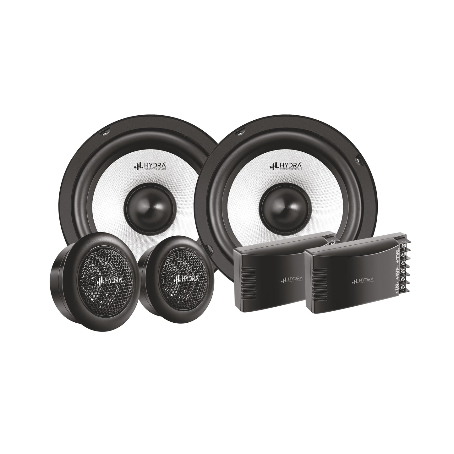 Hydra 6.5 Inch 2-Way Component Car Speaker System, Hi-Res Audio Compatible HX-165CS Component Car Speaker (1500 W)
