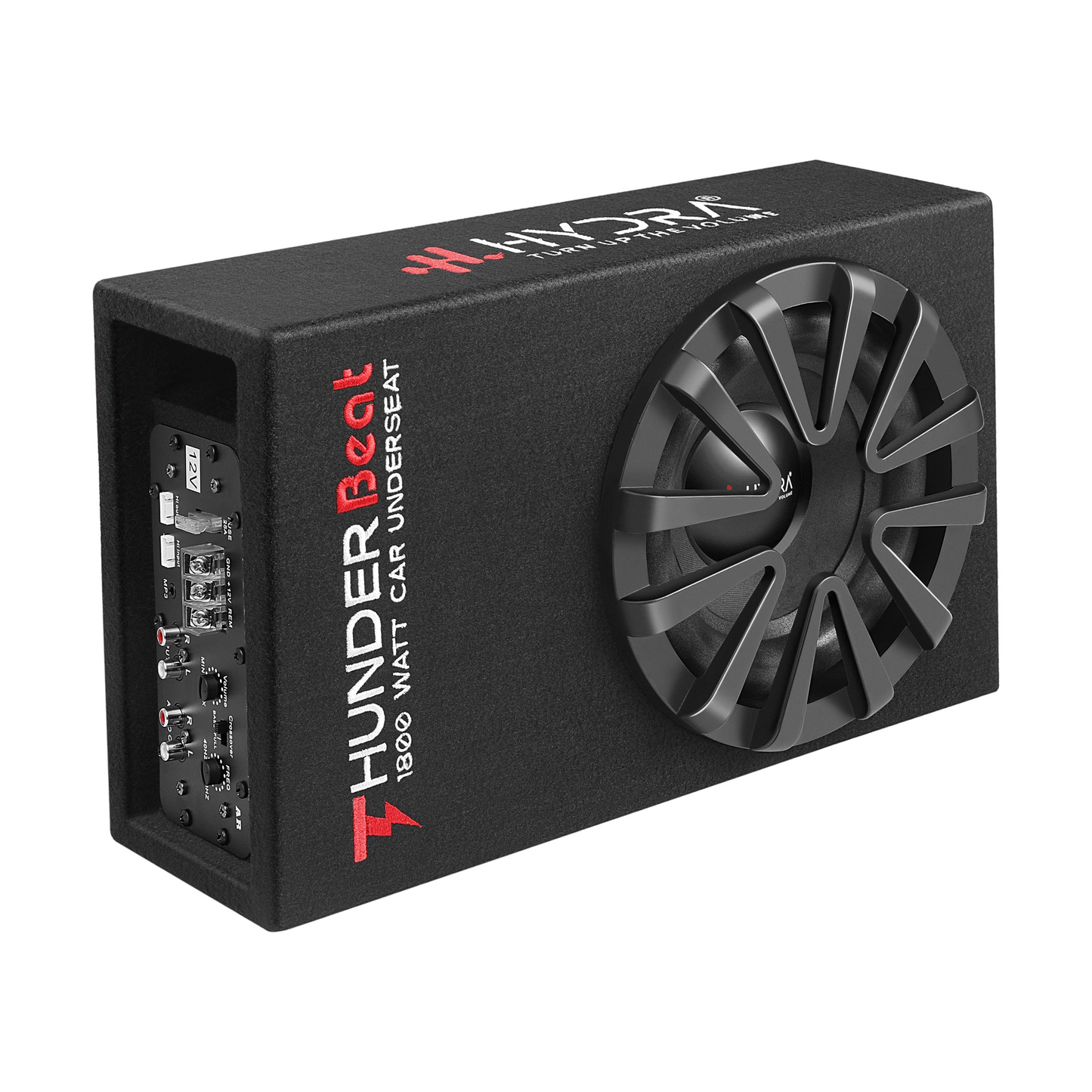 HYDRA THUNDER-BEAT 1800W - 8 Inch Imported Compact Under-Seat Car Subwoofer (Powered)