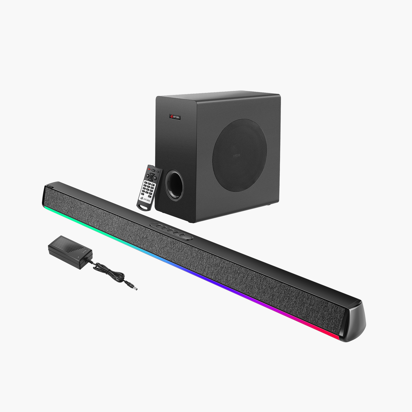 Hydra BOOMBAR 2.1 Channel Soundbar with Wired Subwoofer (180W | Bluetooth 5.0 | Black)